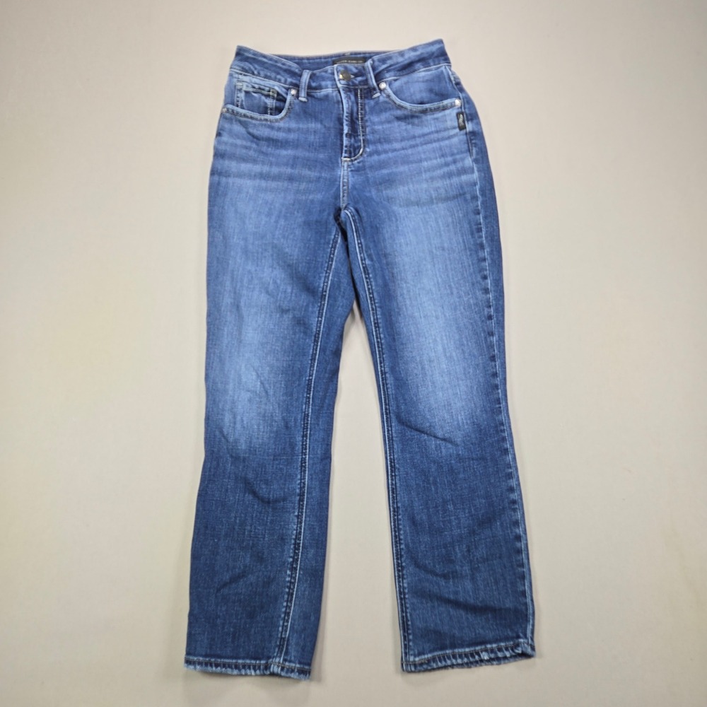 Silver Jeans Co Avery Capri High Rise Slim Fit‎ Medium Wash Denim Womens Size 26